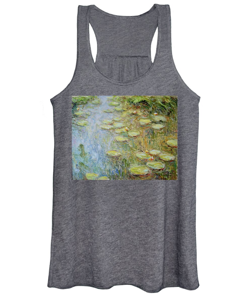 Waterlelies Women's Tank Top featuring the painting Water lilies nr E.008 by Pierre Dijk