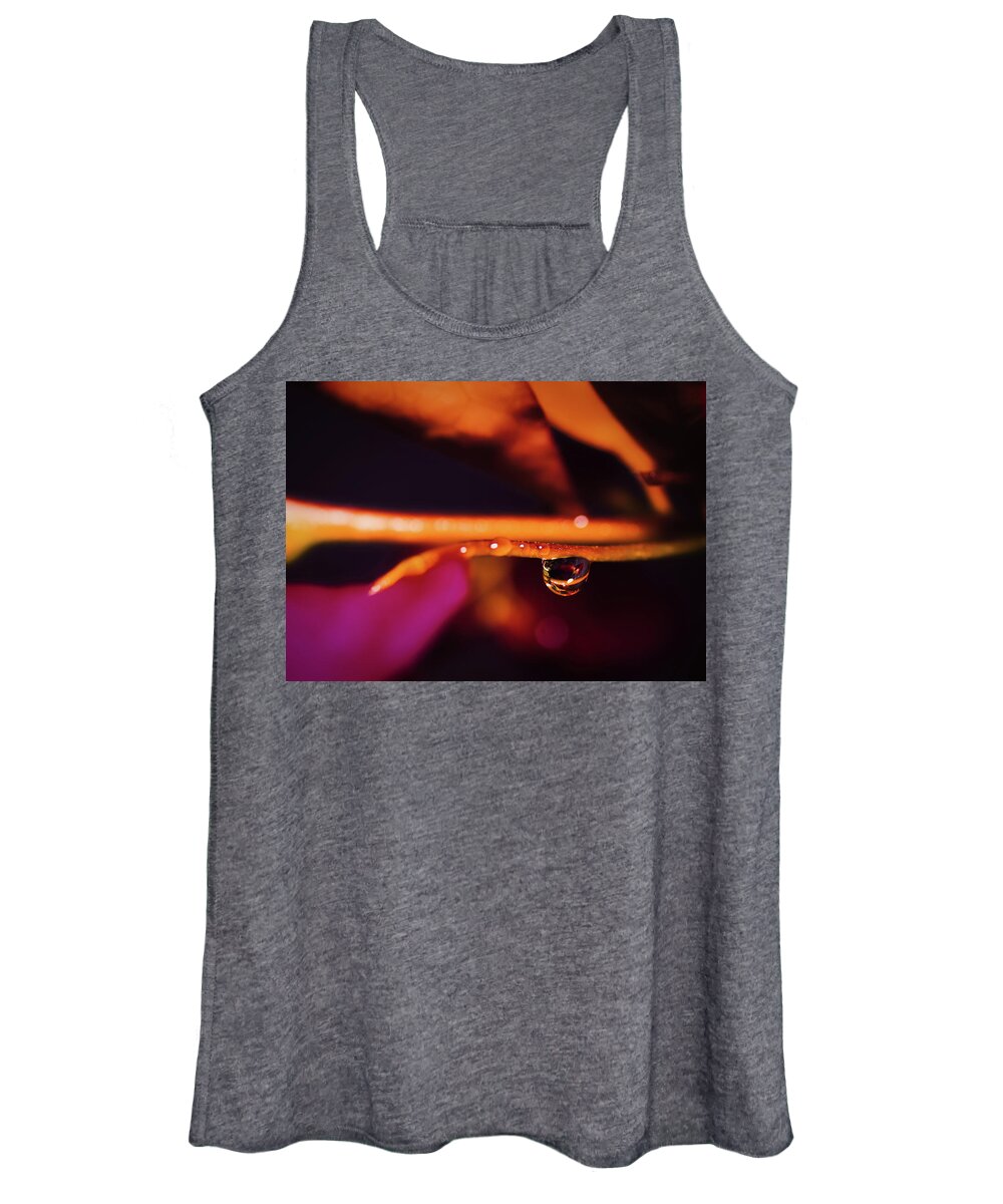 Macro Photography Art Women's Tank Top featuring the photograph Water on The Vine by Gian Smith