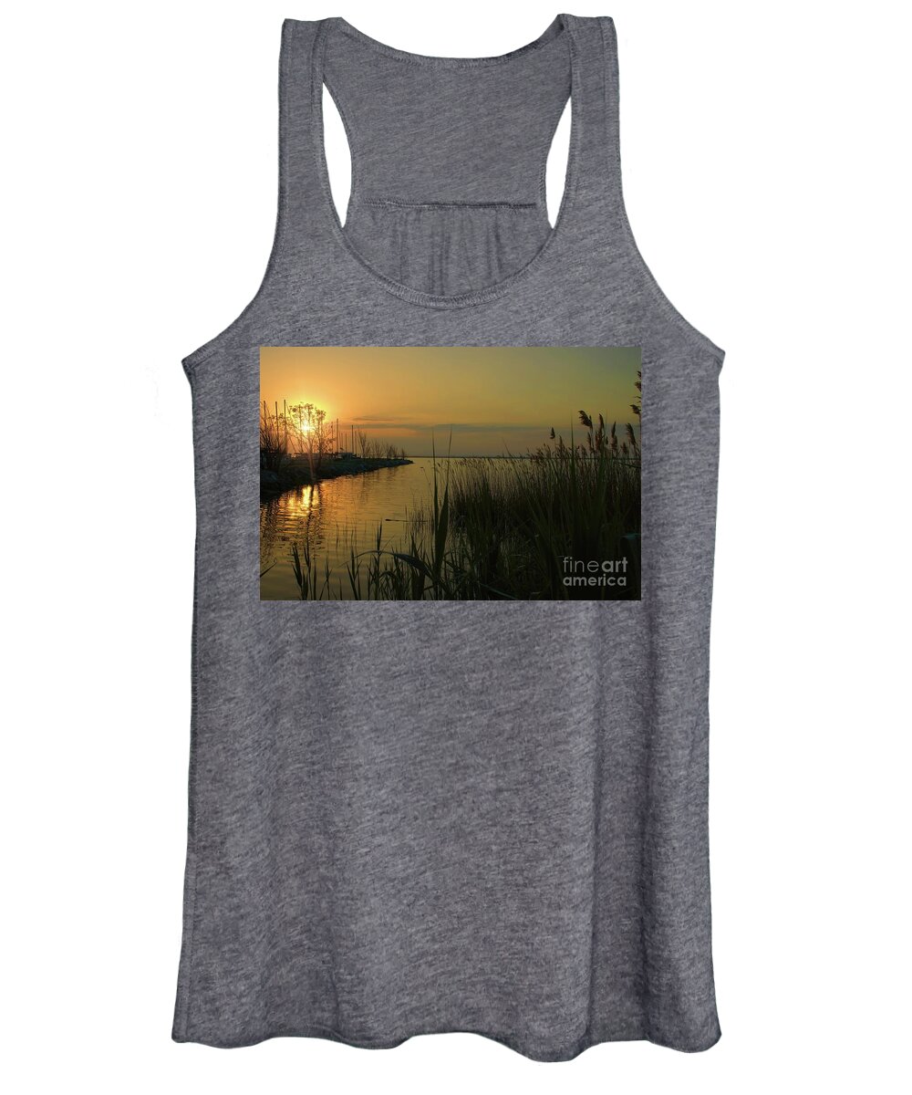 Sunrise Women's Tank Top featuring the photograph Water Reflections by Diana Mary Sharpton