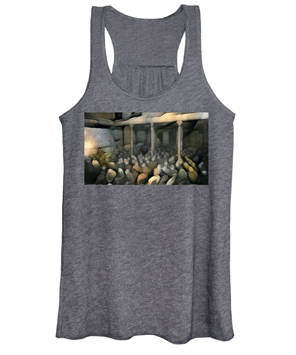 Covid Women's Tank Top featuring the digital art Weighing the Pros and Cons by Matthew Lazure