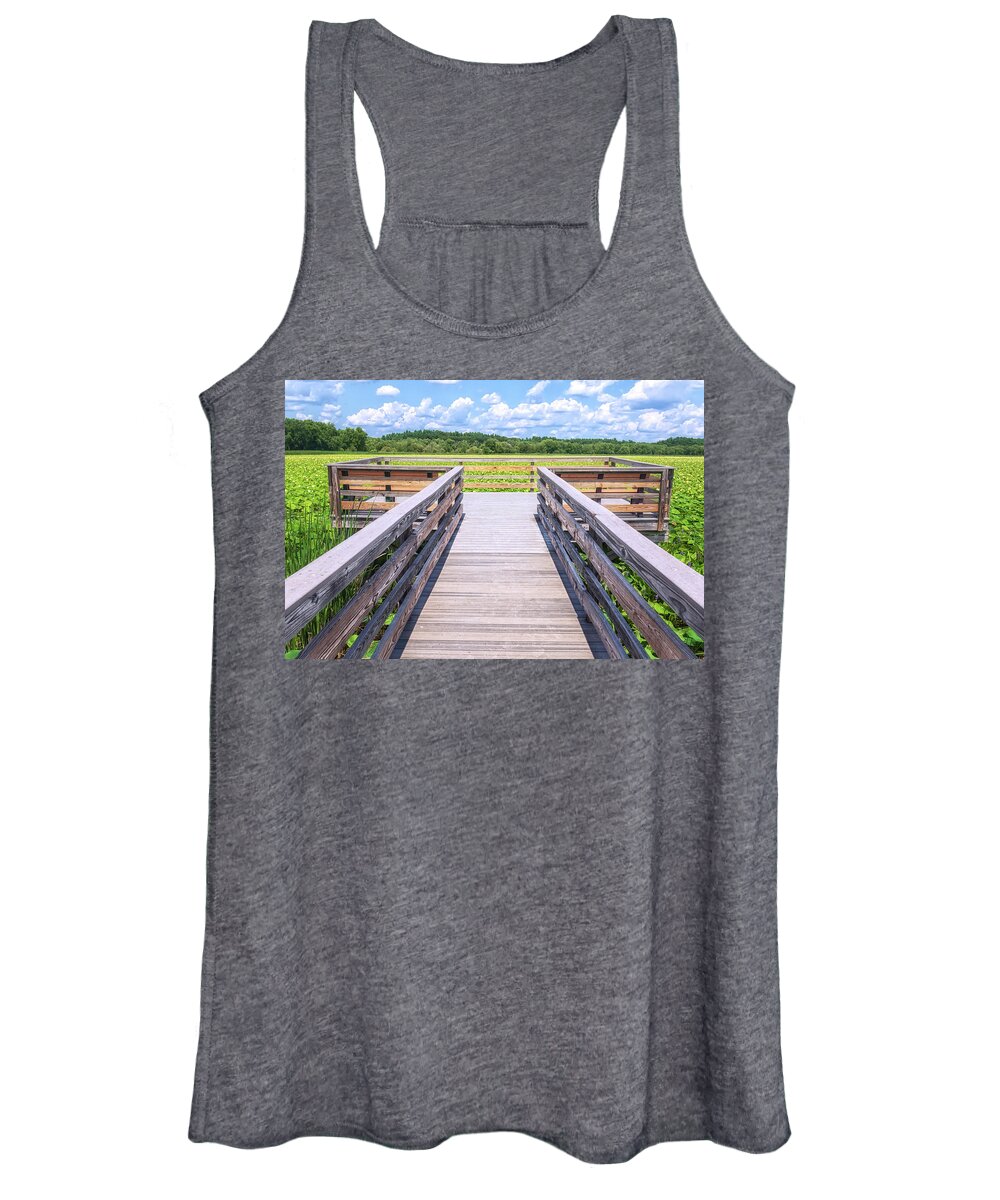 American Yellow Lotus Women's Tank Top featuring the photograph Welcome Great Summer by Sylvia J Zarco