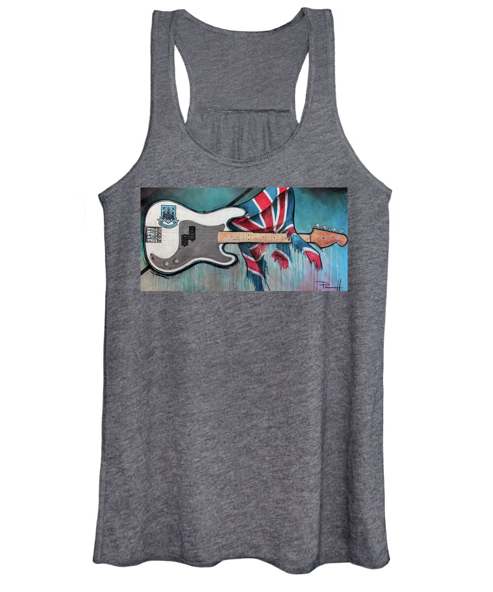 Music Women's Tank Top featuring the painting West Ham Trooper by Sean Parnell