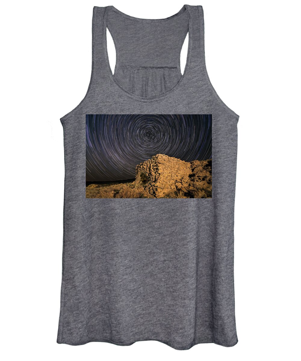 Abandoned Women's Tank Top featuring the photograph Wheel in the Sky Keeps Burning by Mike Lee