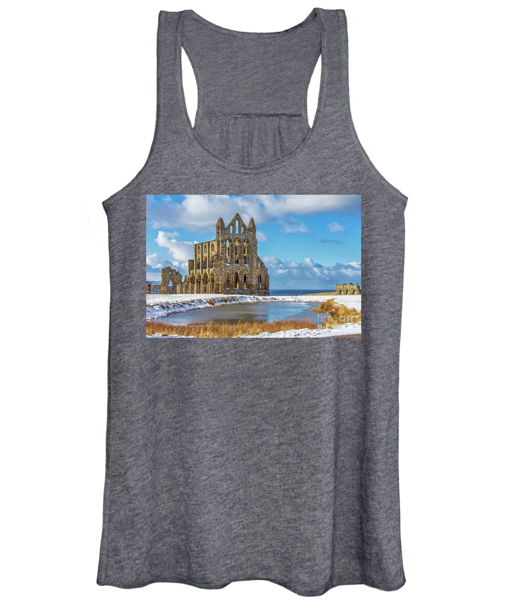 England Women's Tank Top featuring the photograph Whitby Abbey In The Snow by Tom Holmes Photography