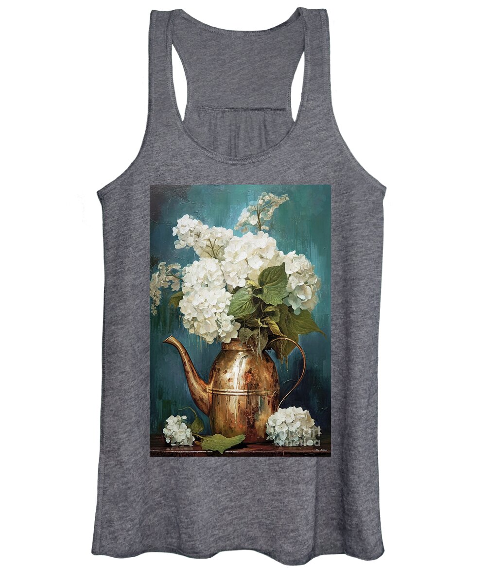 White Hydrangea Women's Tank Top featuring the painting White Hydrangea Flowers by Tina LeCour