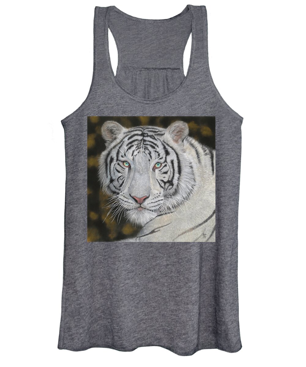 Tiger Women's Tank Top featuring the painting White Tiger by Mark Ray