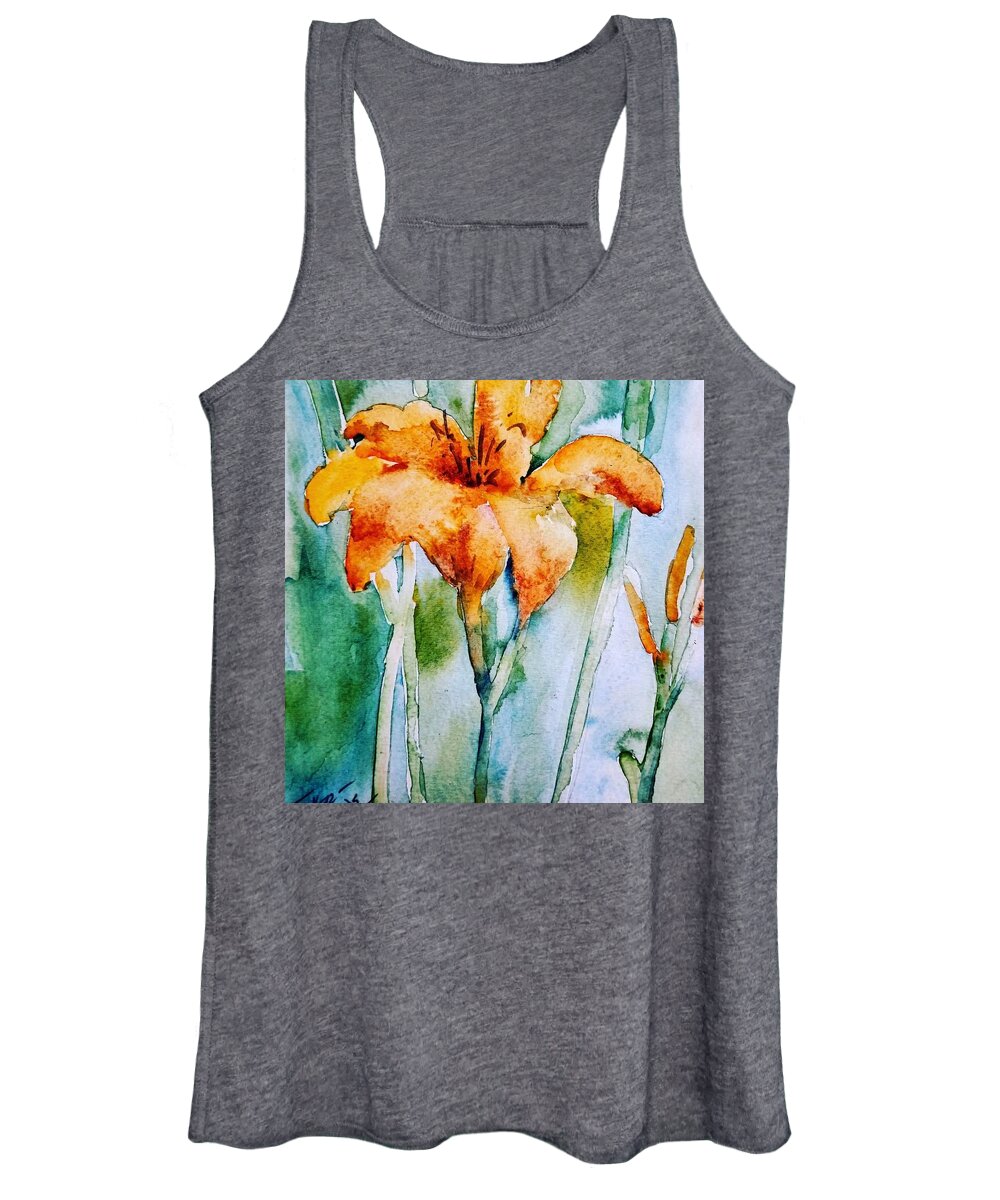 Watercolors Women's Tank Top featuring the painting Wildflowers by Julie TuckerDemps