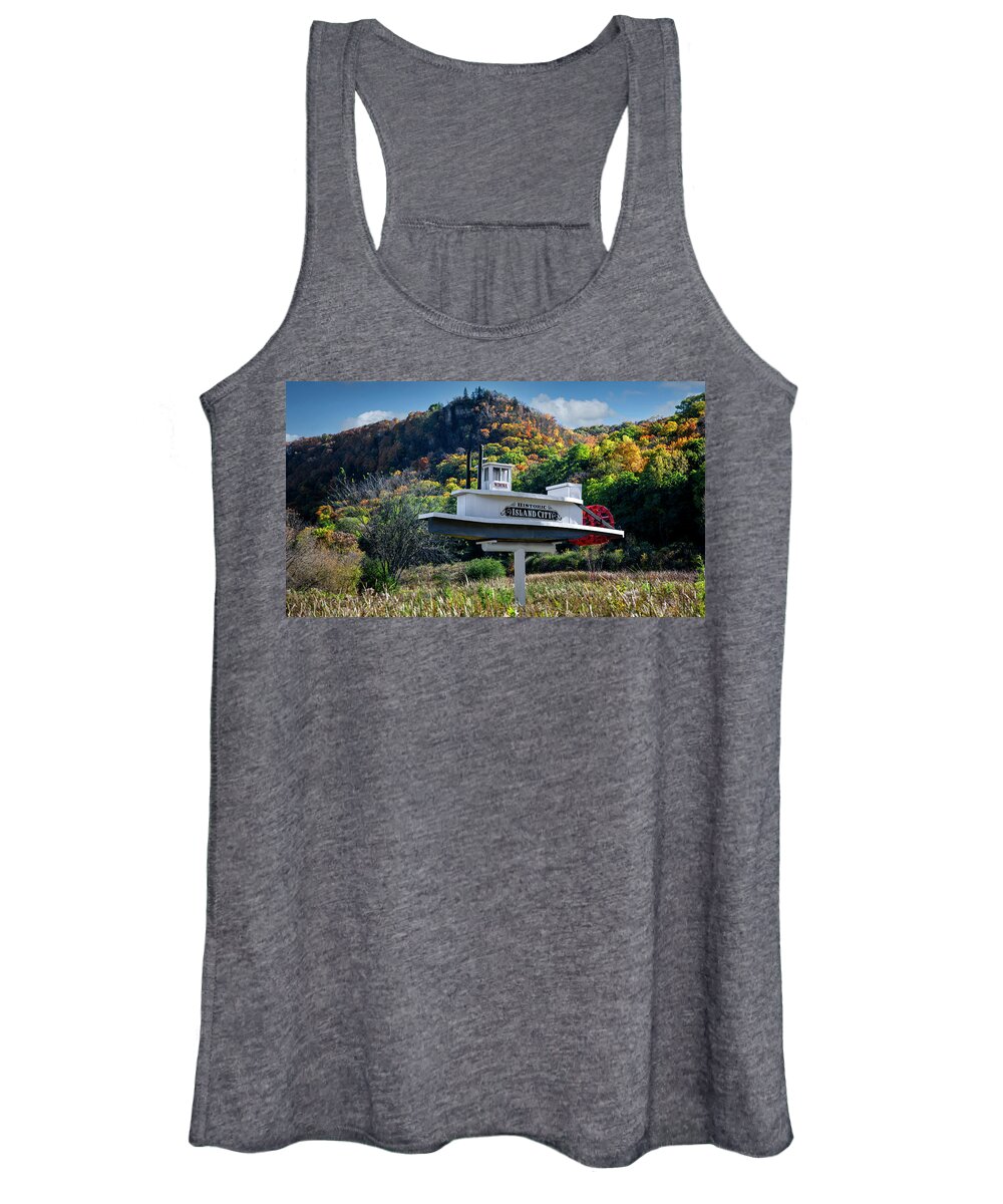 Steamboat Women's Tank Top featuring the photograph Winona steamboat sign by Al Mueller