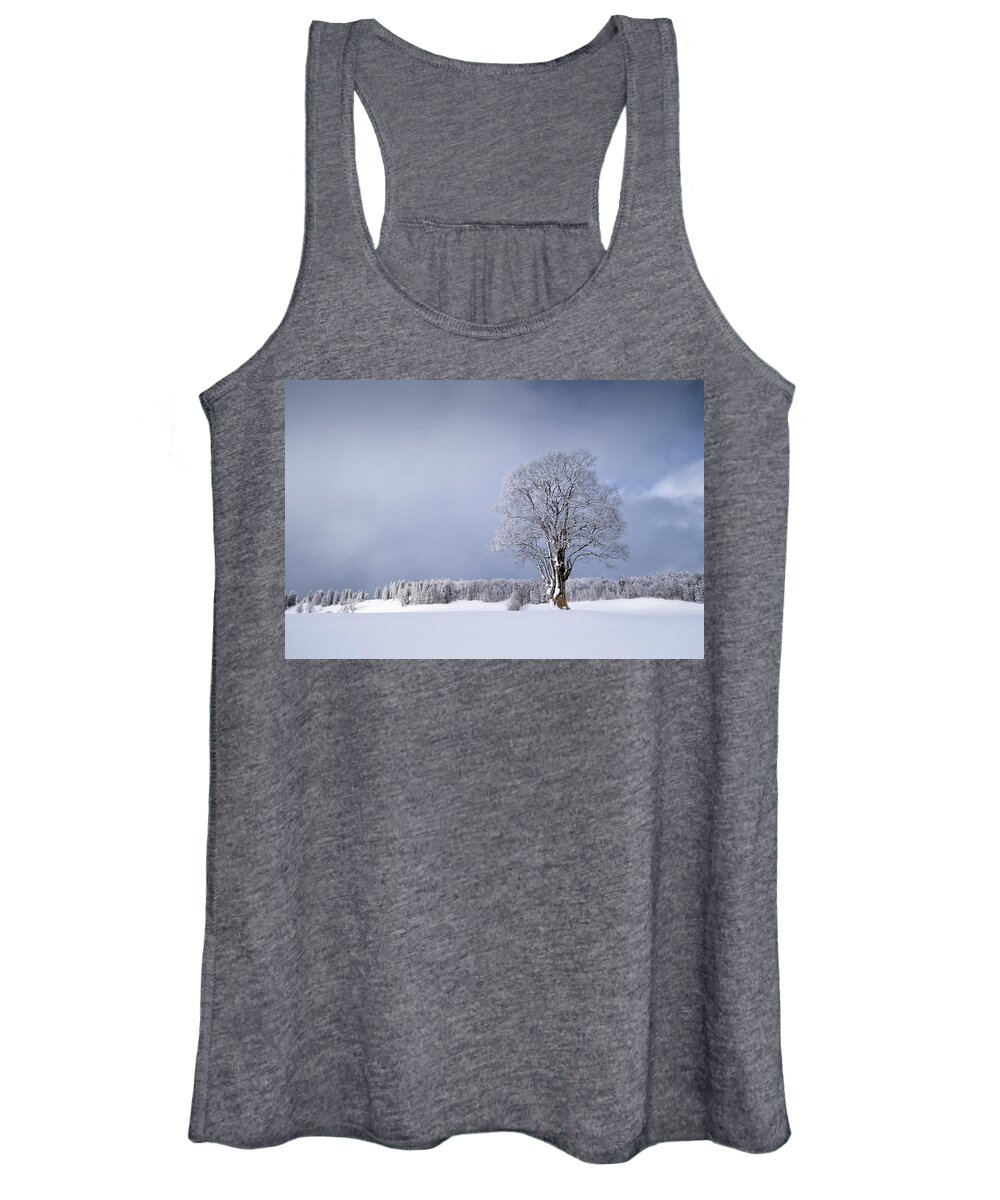Mountain Women's Tank Top featuring the photograph Winter lights by Dominique Dubied