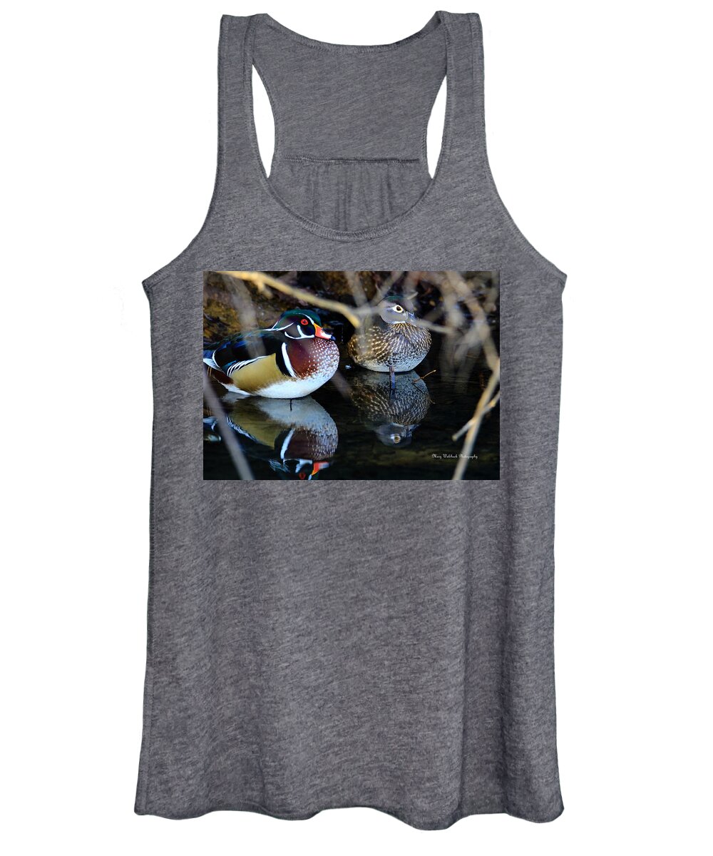 Wood Duck Women's Tank Top featuring the photograph Wood Duck Pair by Mary Walchuck