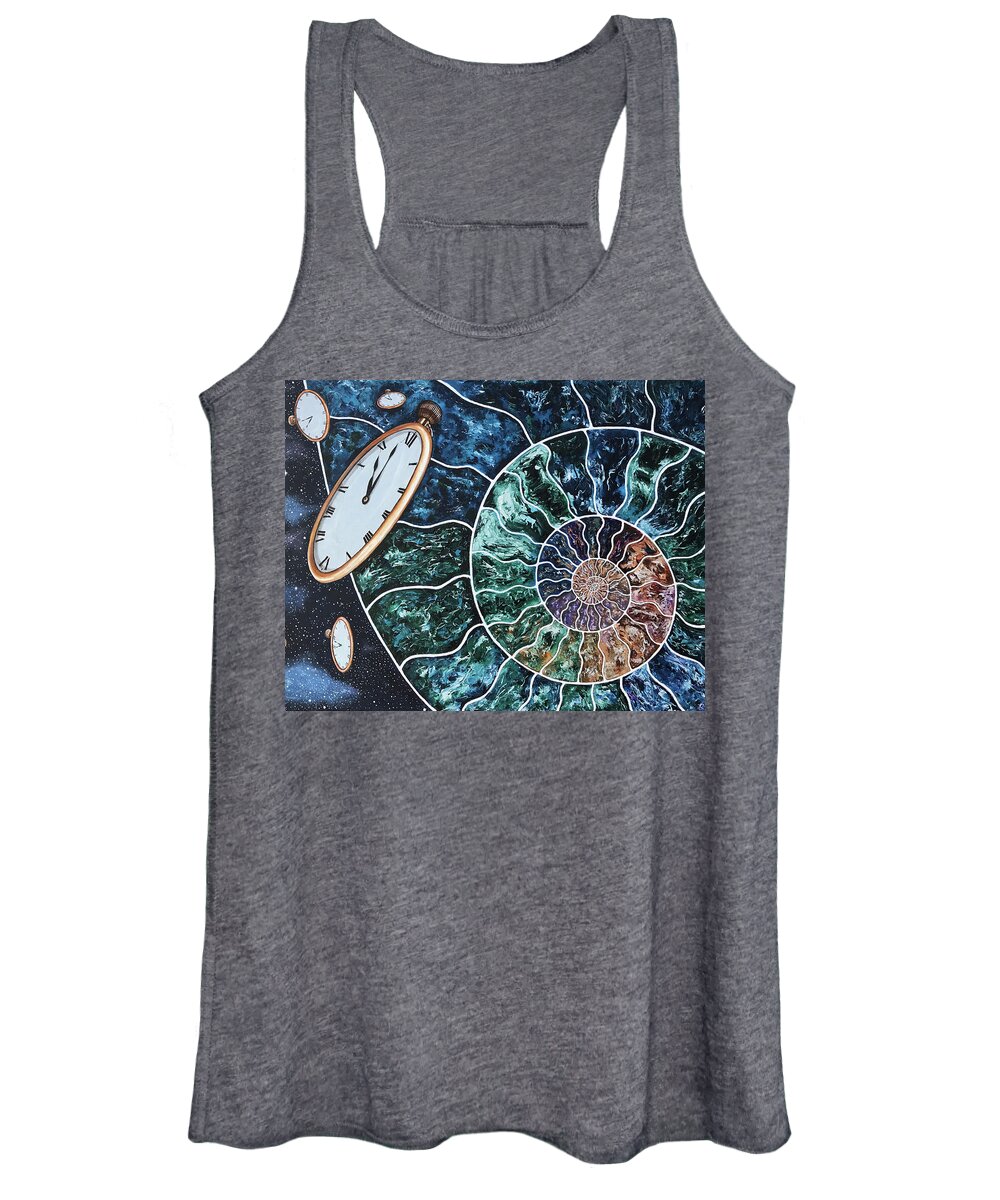 Abstract Realism Women's Tank Top featuring the painting World Out Of Time by Mr Dill