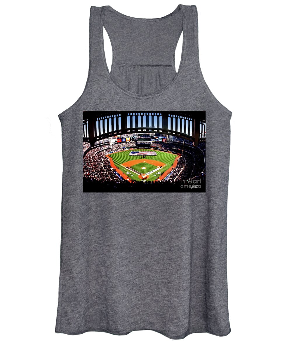 Yankees Women's Tank Top featuring the digital art Yankee Stadium Facade by CAC Graphics