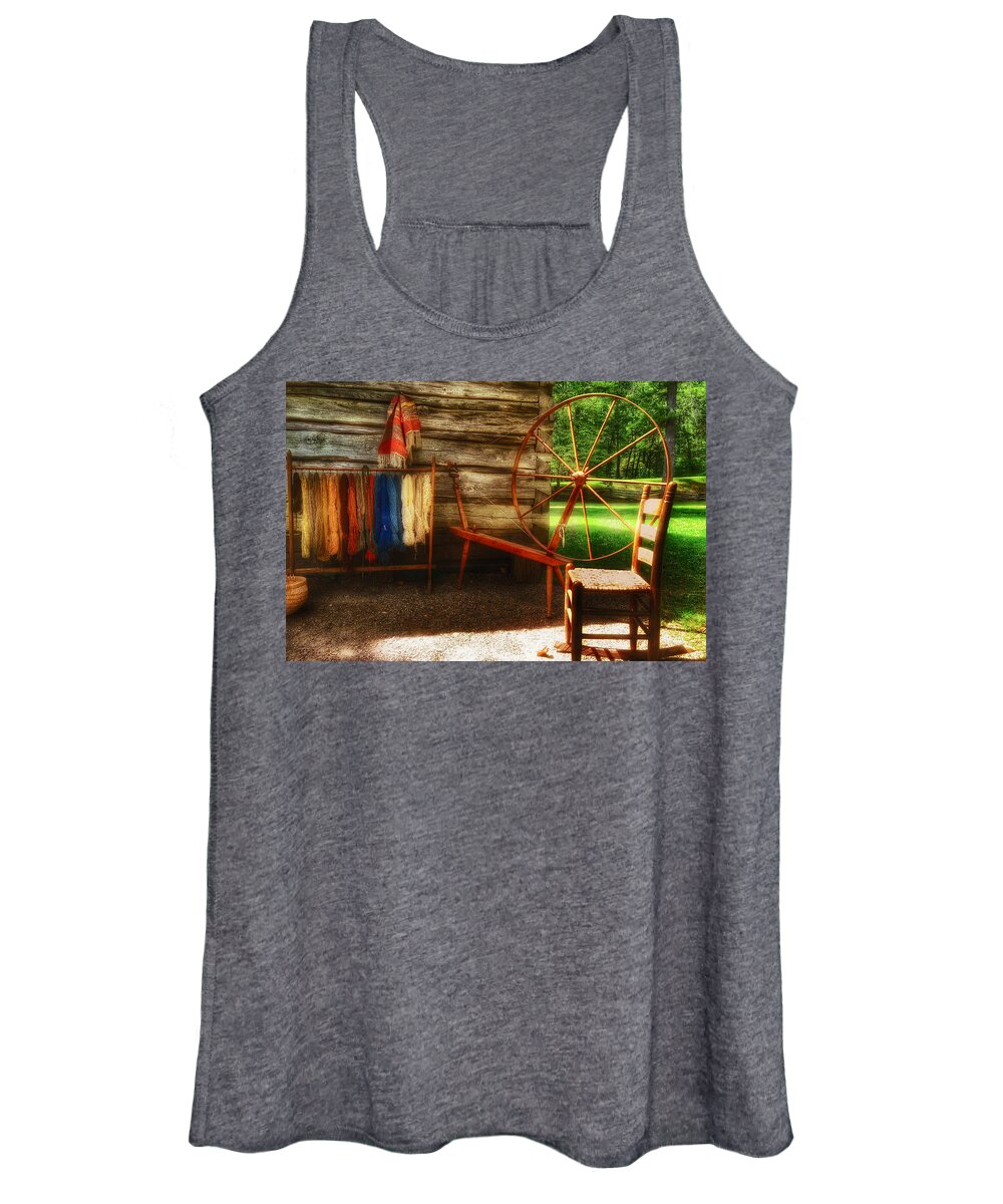 Photo Women's Tank Top featuring the photograph Yarnwork at the Mill by Anthony M Davis