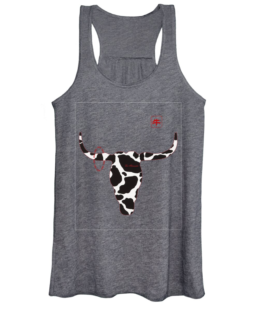 Year Of Ox Women's Tank Top featuring the digital art Year Of Ox No. 5 by Fei A