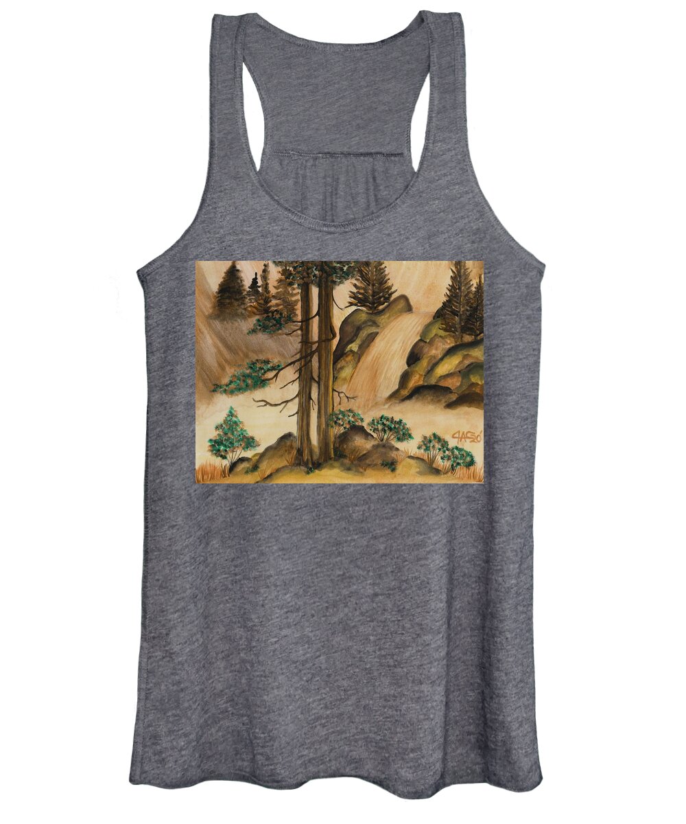 Art Of The Gypsy Women's Tank Top featuring the painting Huangse Qiutian Yellow Fall by The GYPSY