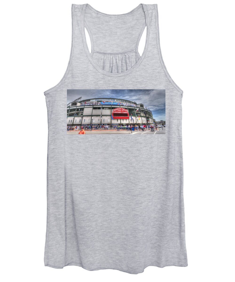 Chicago Women's Tank Top featuring the photograph 0444 Wrigley Field Chicago by Steve Sturgill