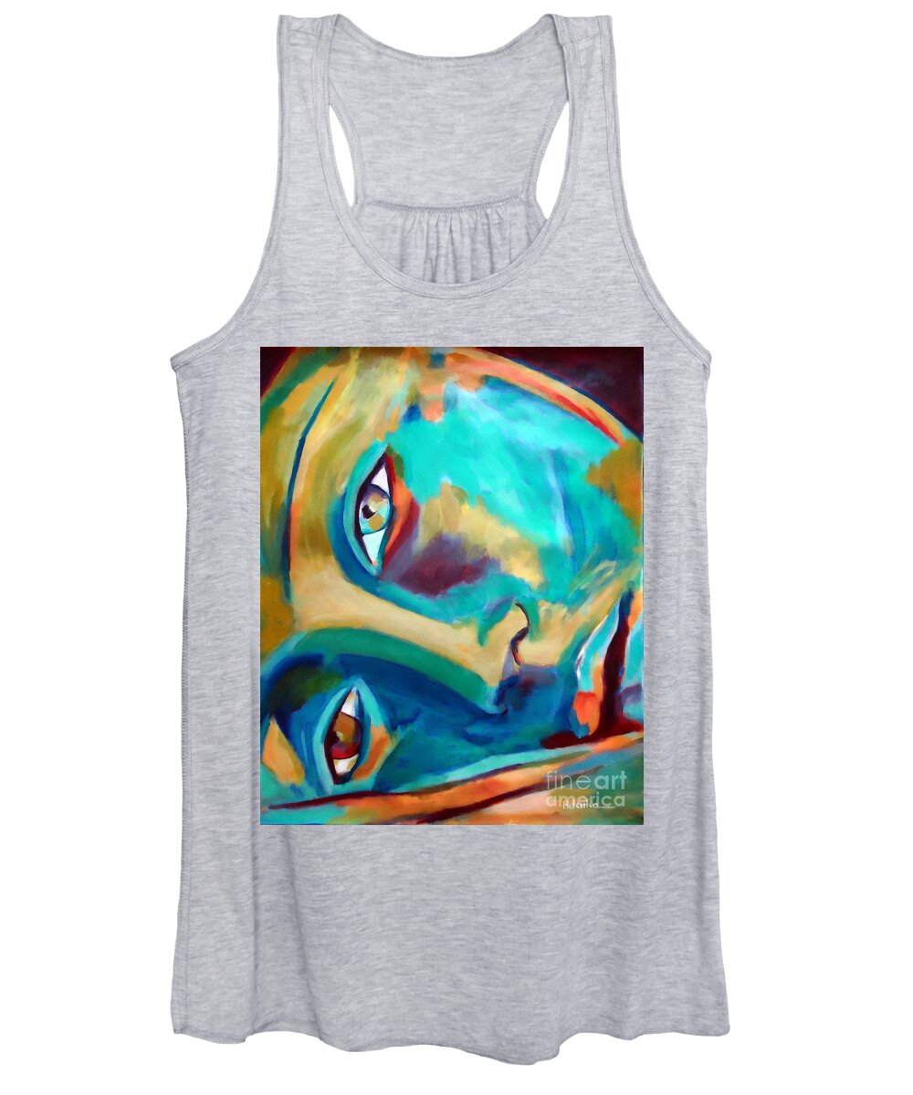 Contemporary Art Women's Tank Top featuring the painting Doorway to the heart by Helena Wierzbicki
