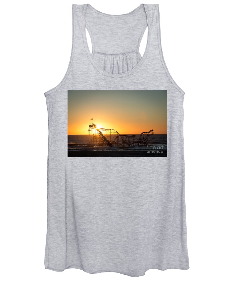 Mikeversprill.com Women's Tank Top featuring the photograph Roller Coaster Sunrise #1 by Michael Ver Sprill