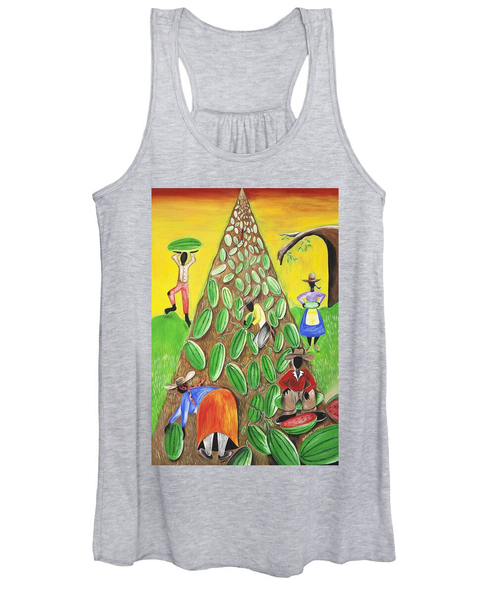 Sabree Women's Tank Top featuring the painting Waterfall by Patricia Sabreee