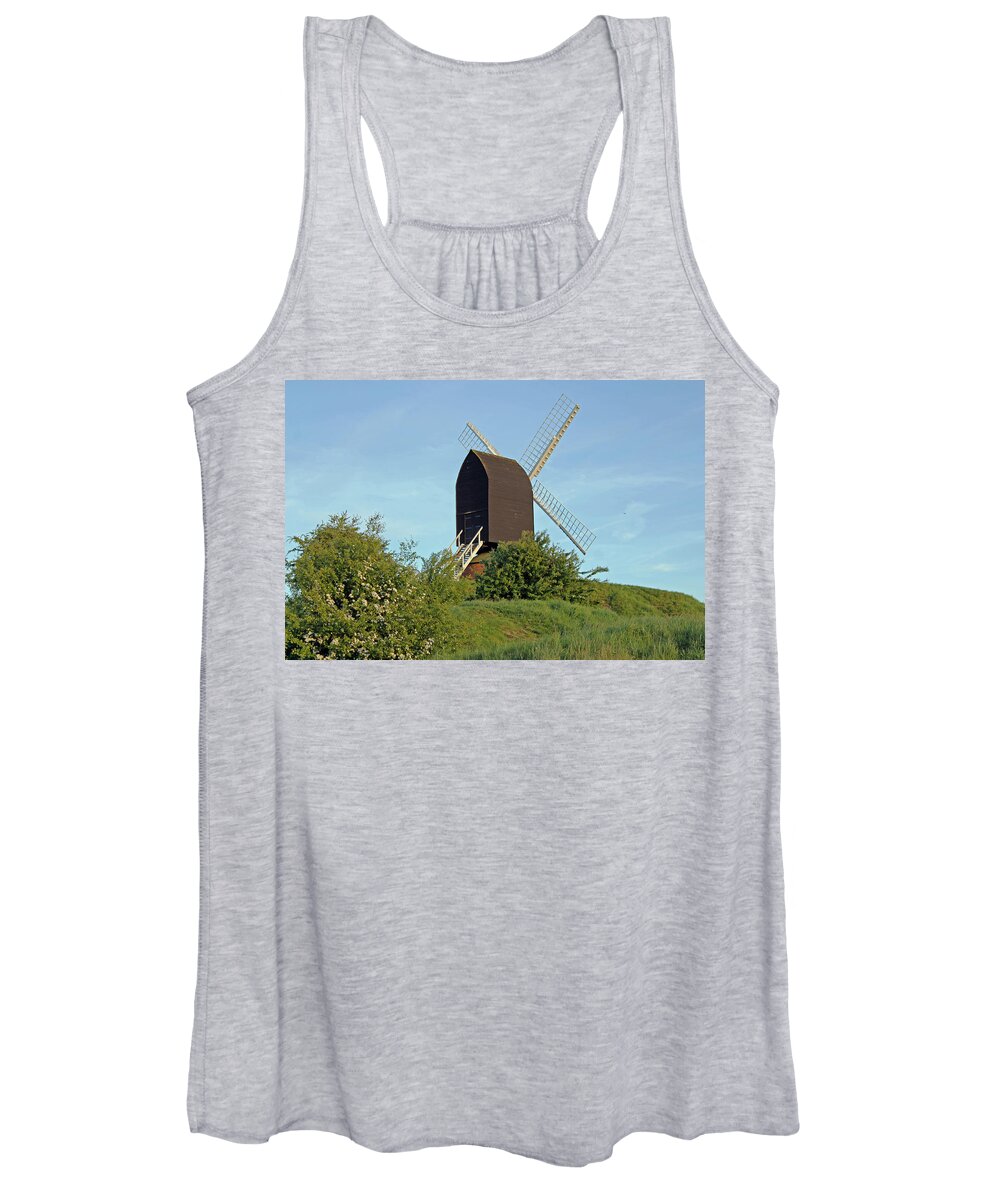 Windmill Women's Tank Top featuring the photograph Windmill on Brill Common #1 by Tony Murtagh