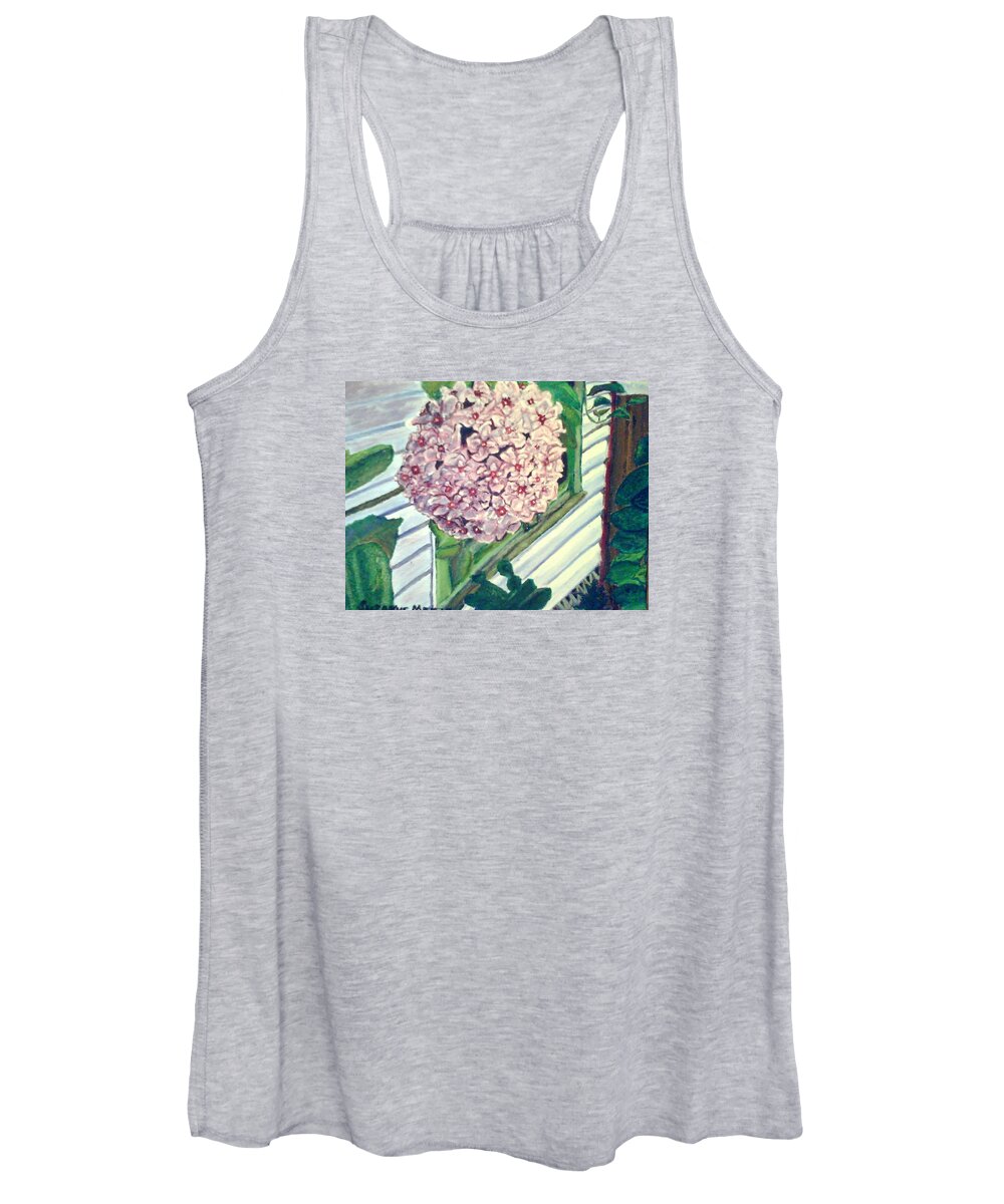 Flower Women's Tank Top featuring the painting 10th Street Cafe by Suzanne Berthier