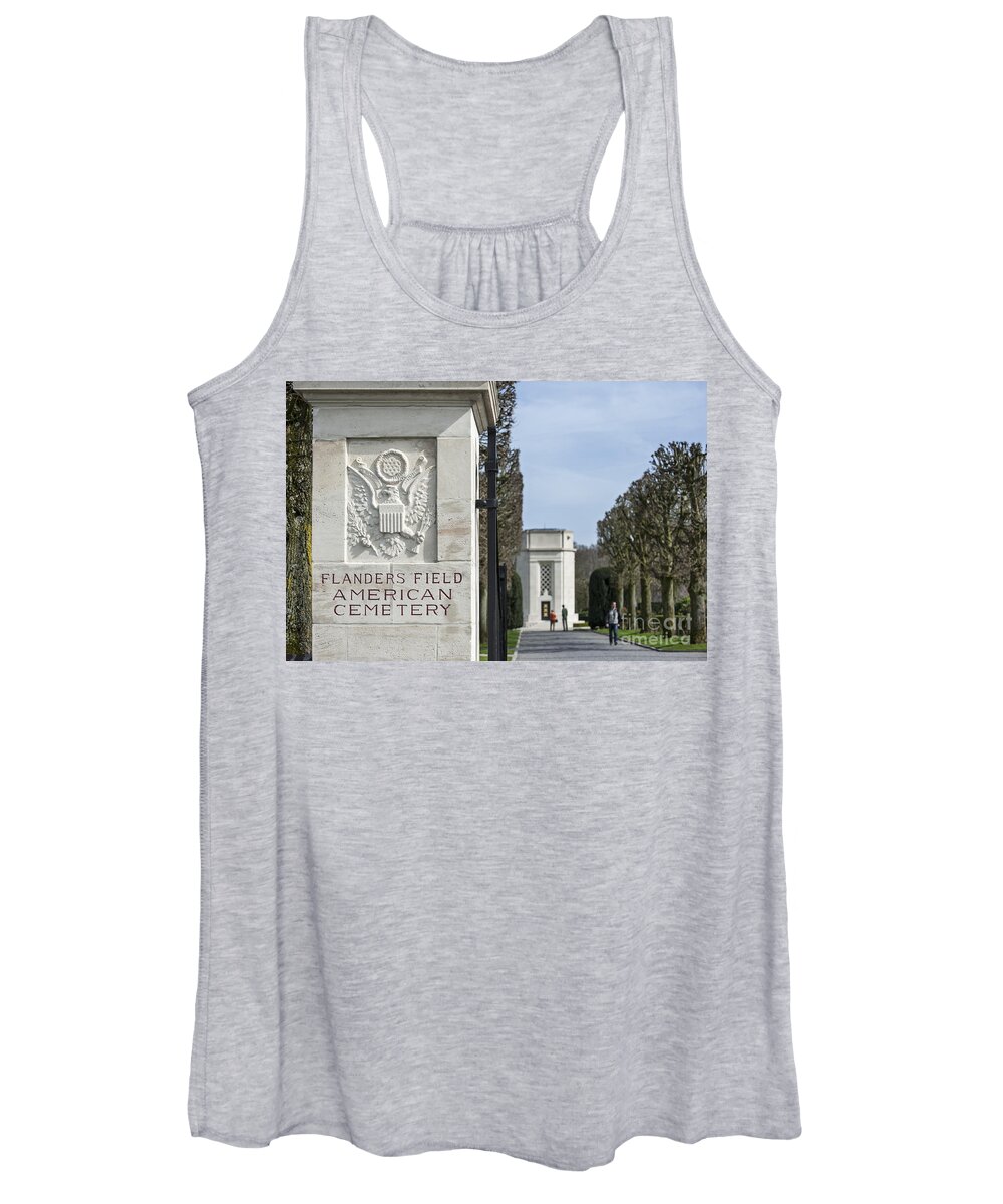 Flanders Field American Cemetery And Memorial Women's Tank Top featuring the photograph 140314p063 by Arterra Picture Library