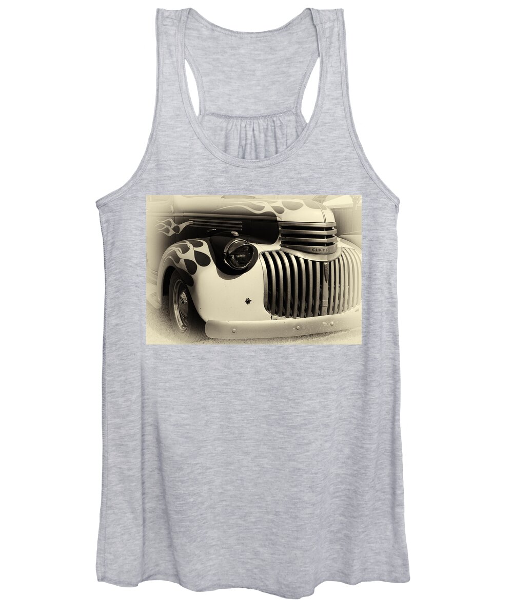 Hot Rod Women's Tank Top featuring the photograph 1946 Chevy Pick up by Ron Roberts