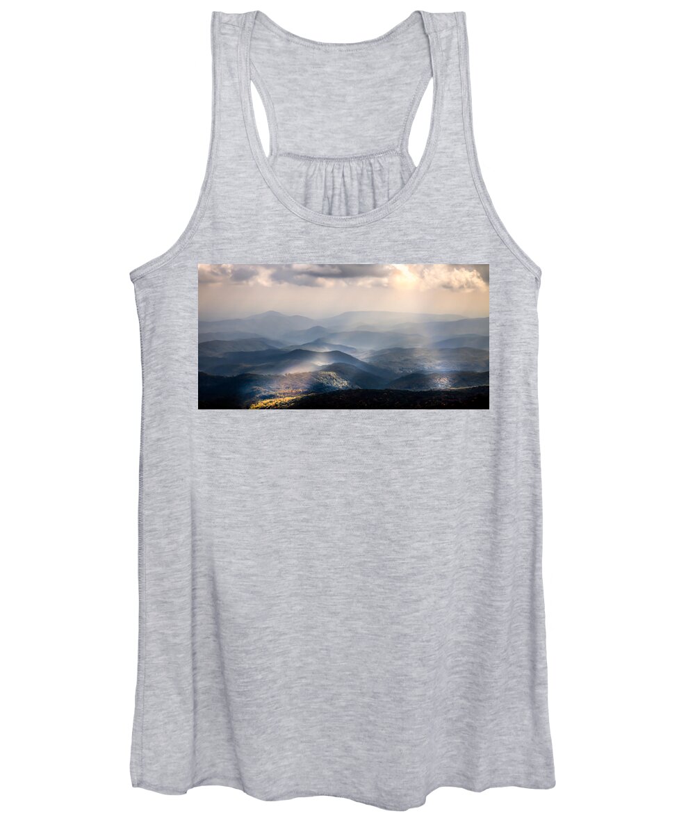 Blue Ridge Mountain Landscapes Women's Tank Top featuring the photograph SOUND the TRUMPETS by Karen Wiles