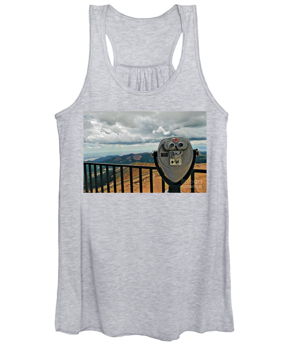 Binoculars Women's Tank Top featuring the photograph 25 Cent Views by Charles Dobbs