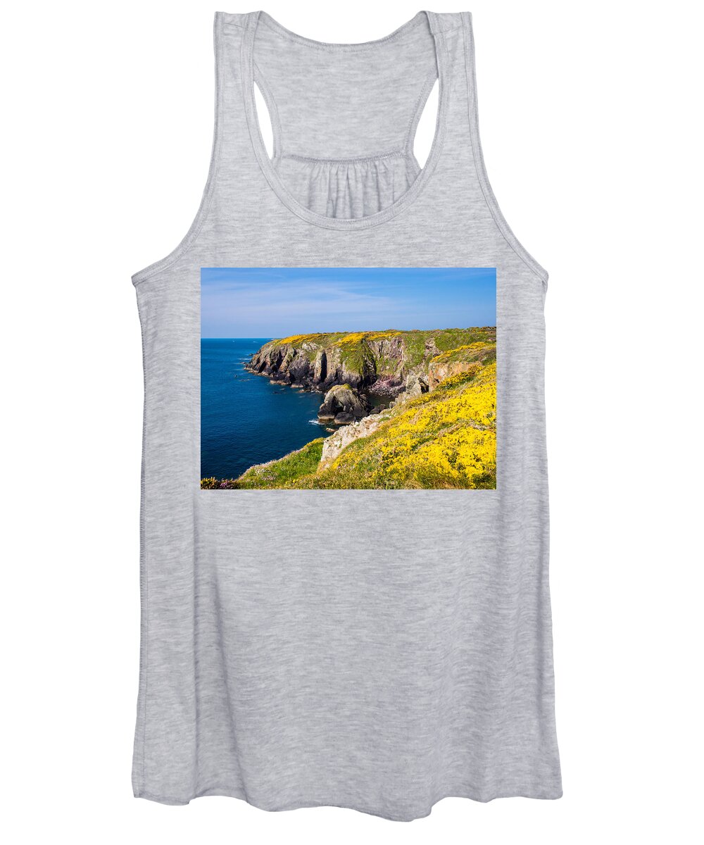 Birth Place Women's Tank Top featuring the photograph St Non's Bay Pembrokeshire #4 by Mark Llewellyn