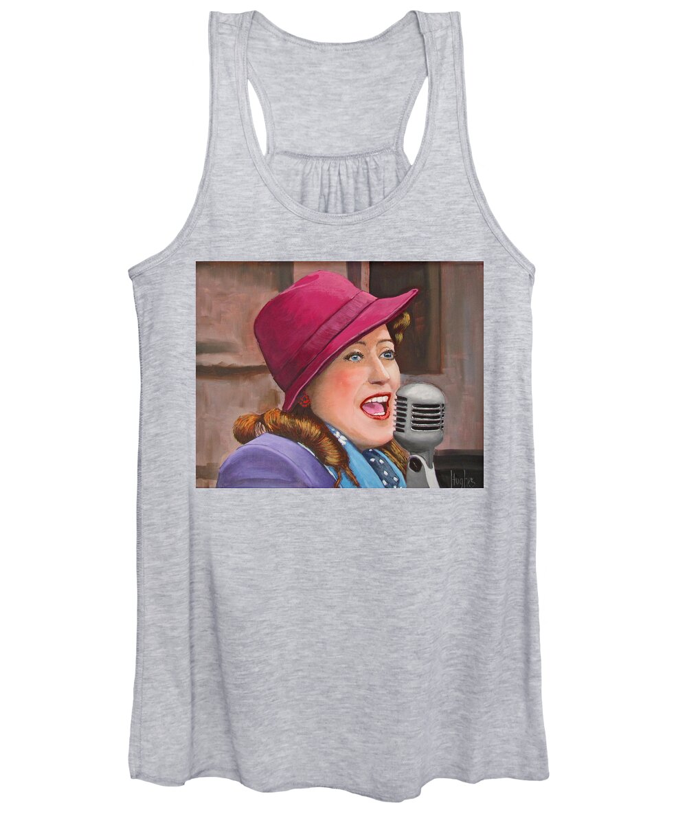 1940s Women's Tank Top featuring the painting 40s SINGER by Kevin Hughes
