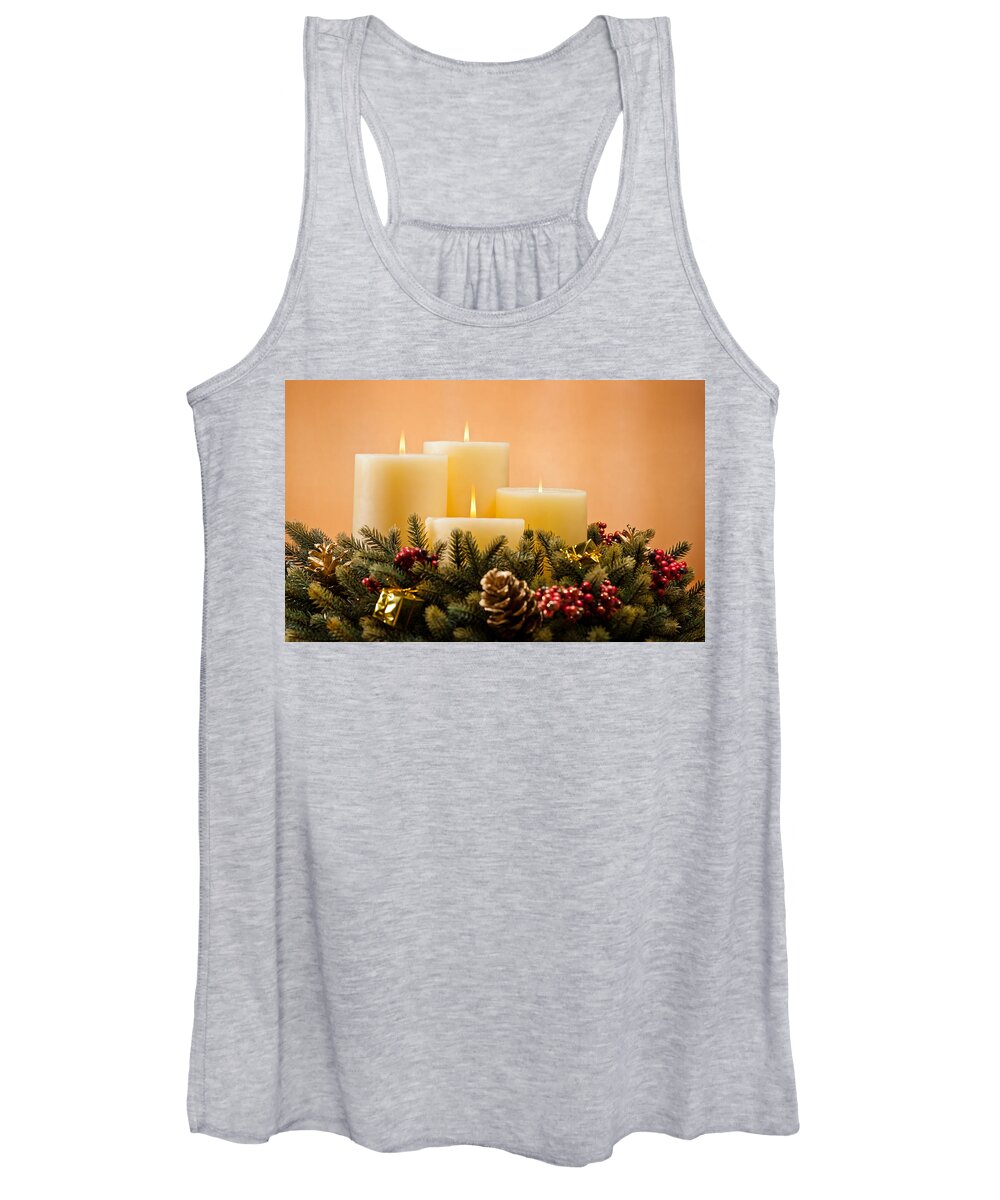 Advent Women's Tank Top featuring the photograph Advent wreath #6 by U Schade