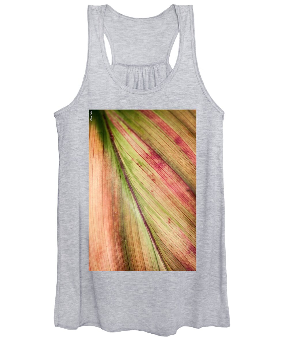 Floral Women's Tank Top featuring the photograph A Leaf by Alexander Fedin