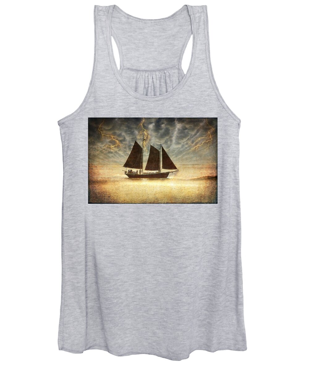 Sailing Women's Tank Top featuring the photograph A Wicked Sail by Bill and Linda Tiepelman