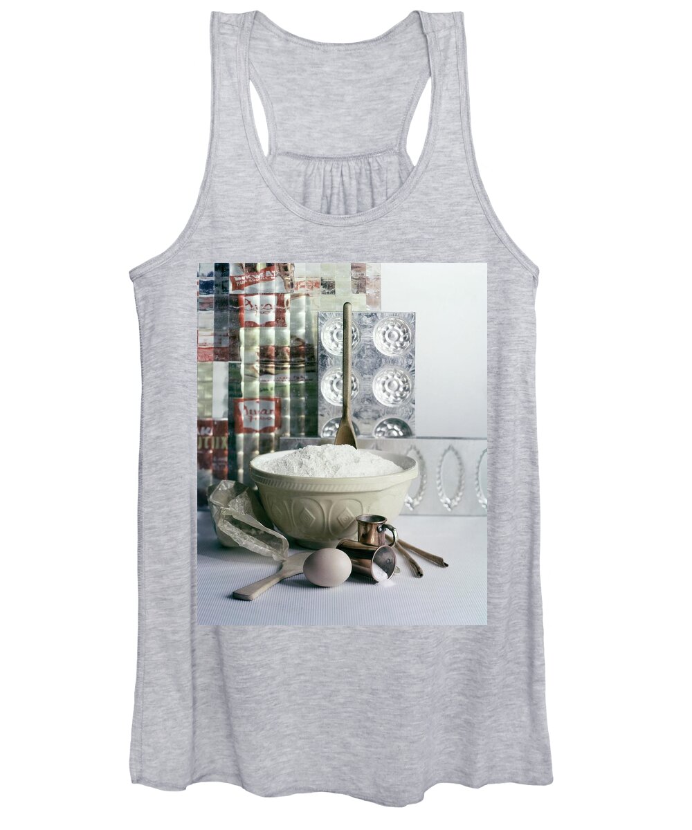 Nobody Women's Tank Top featuring the photograph A Wooden Spoon In A Bowl Of Flour by Richard Jeffery