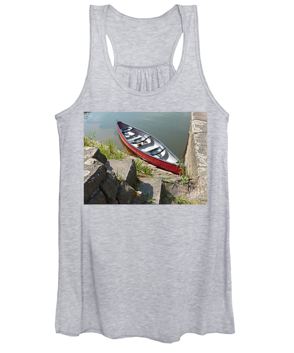 Abandoned Women's Tank Top featuring the photograph Abandoned Boat At The Quay by Eva-Maria Di Bella