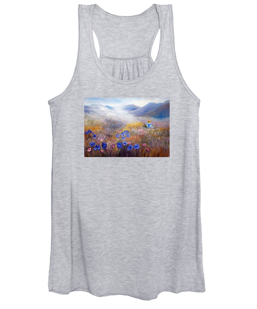 Field Women's Tank Top featuring the painting All In A Dream - Impressionism by Georgiana Romanovna