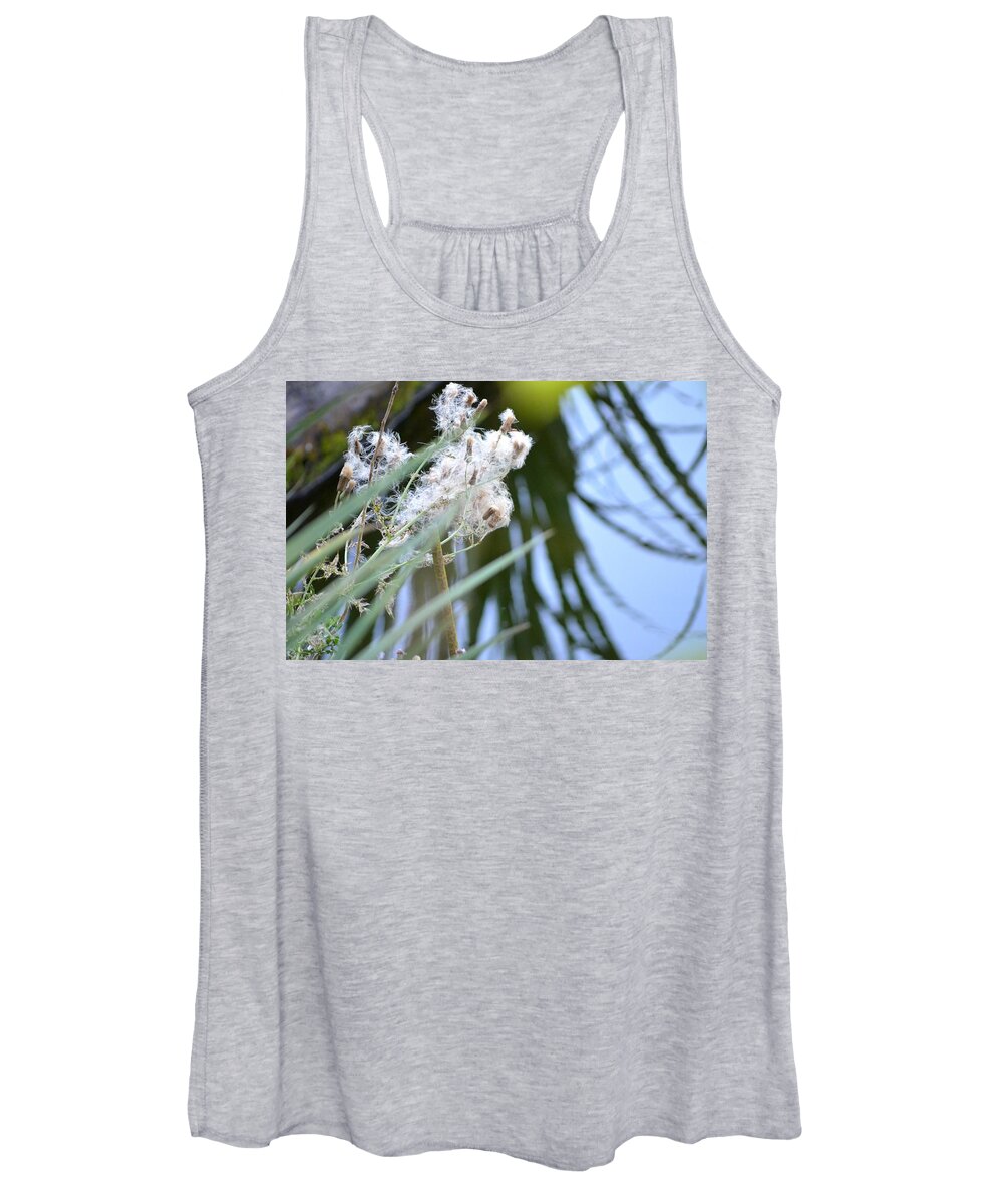 Marsh Women's Tank Top featuring the photograph All the World is Fluff and Posture by Laureen Murtha Menzl