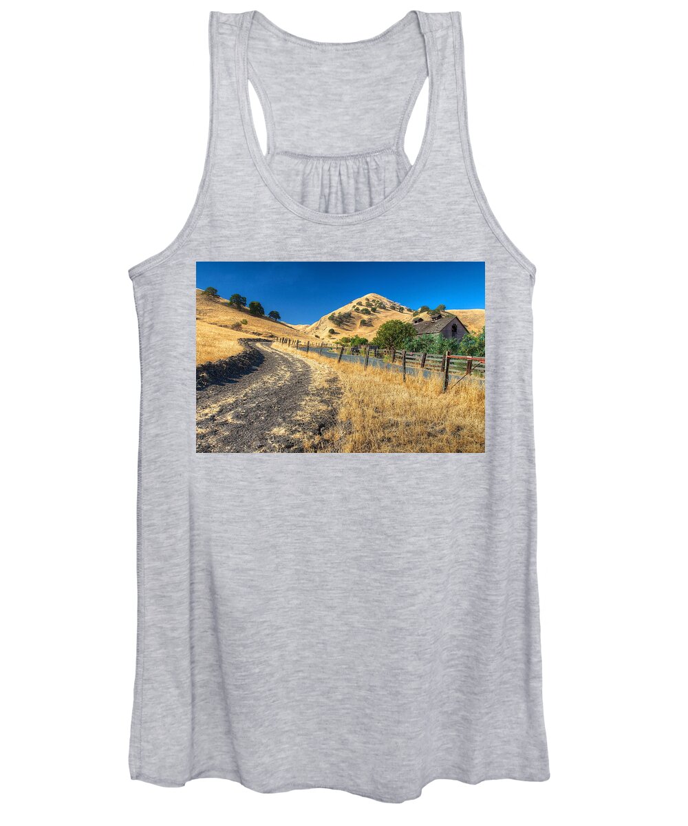 Tonemapped Women's Tank Top featuring the photograph Along the Road by Robin Mayoff