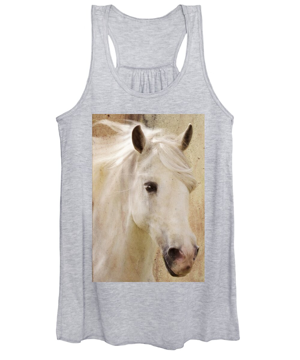 White Stallion Women's Tank Top featuring the photograph Andalusian Dreamer by Melinda Hughes-Berland