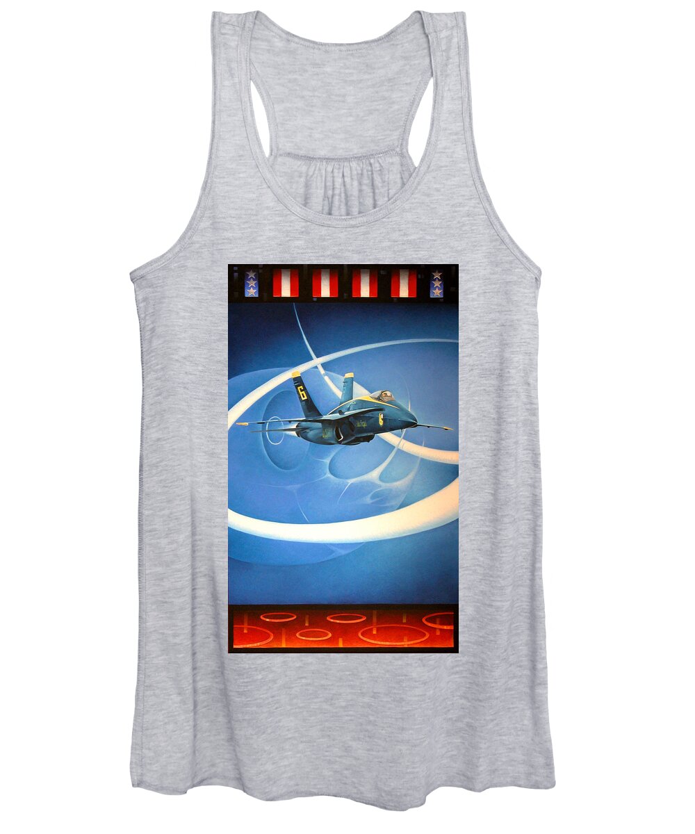 Blue Angels Women's Tank Top featuring the painting Angels at the Speed of Sound by T S Carson