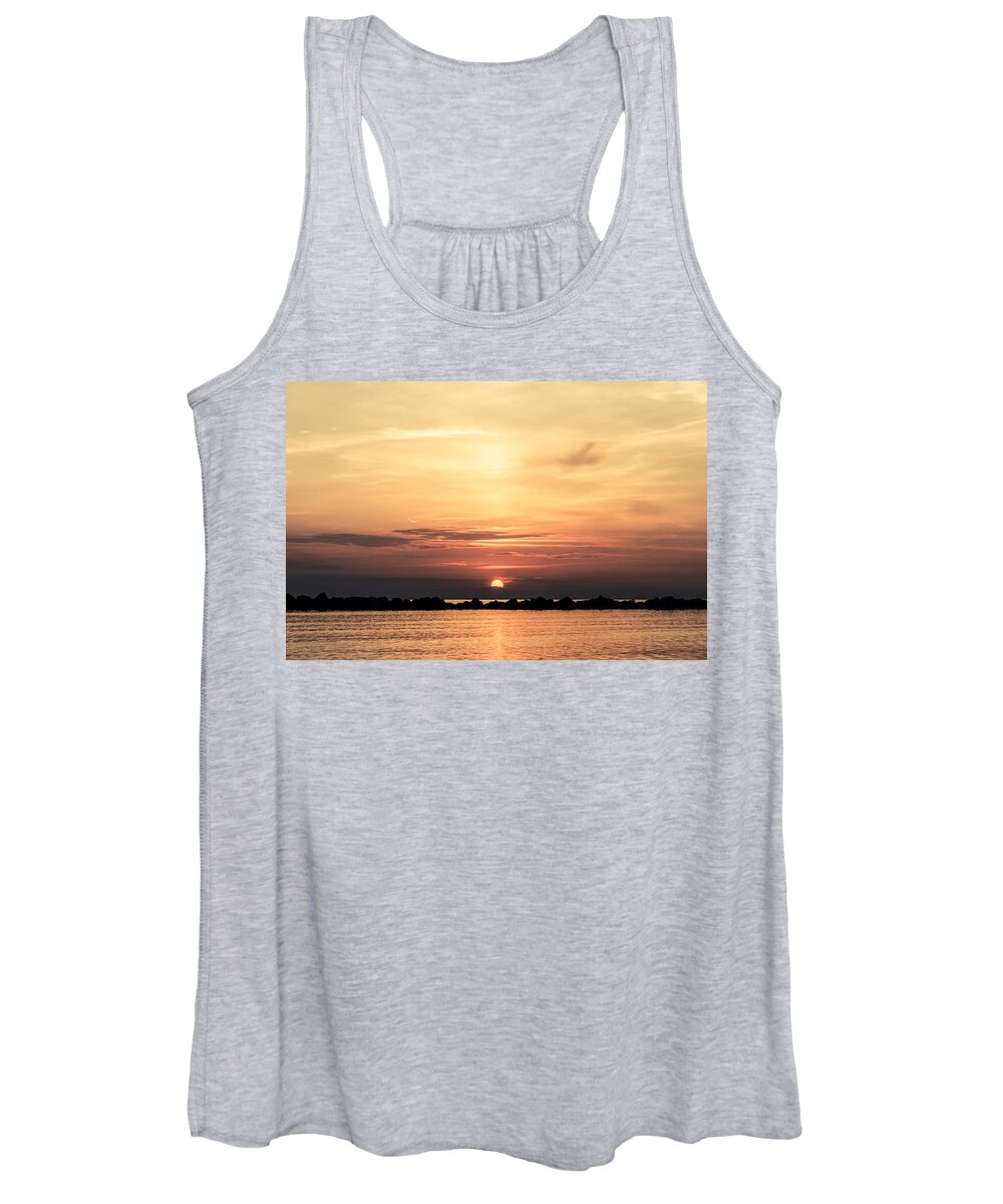 Staring At The Sun Women's Tank Top featuring the photograph Another Earth - Sunrise on the Sea by AM FineArtPrints