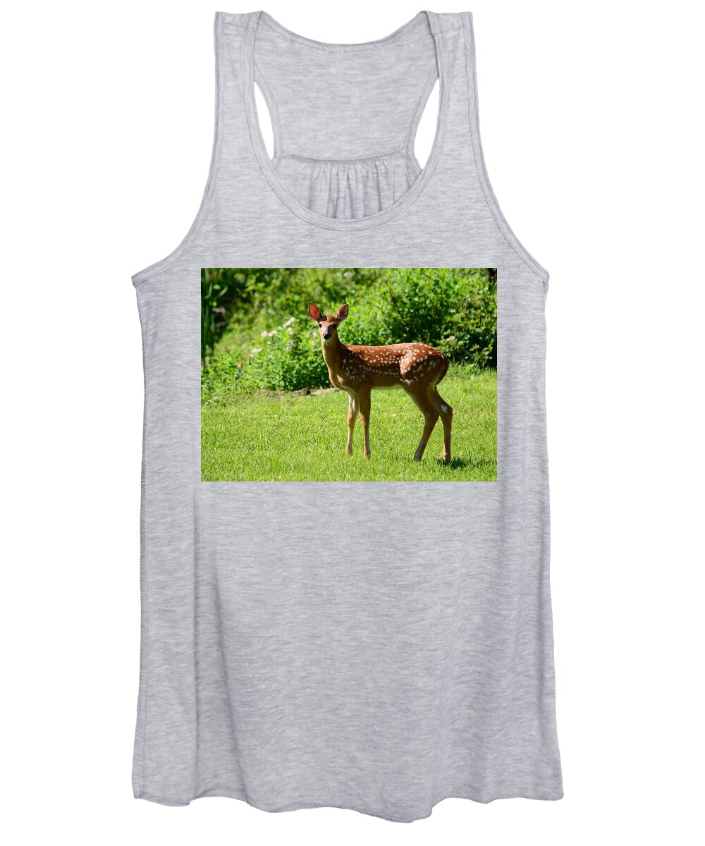 Deer Women's Tank Top featuring the photograph Another Reason to Love Spring by Lori Tambakis