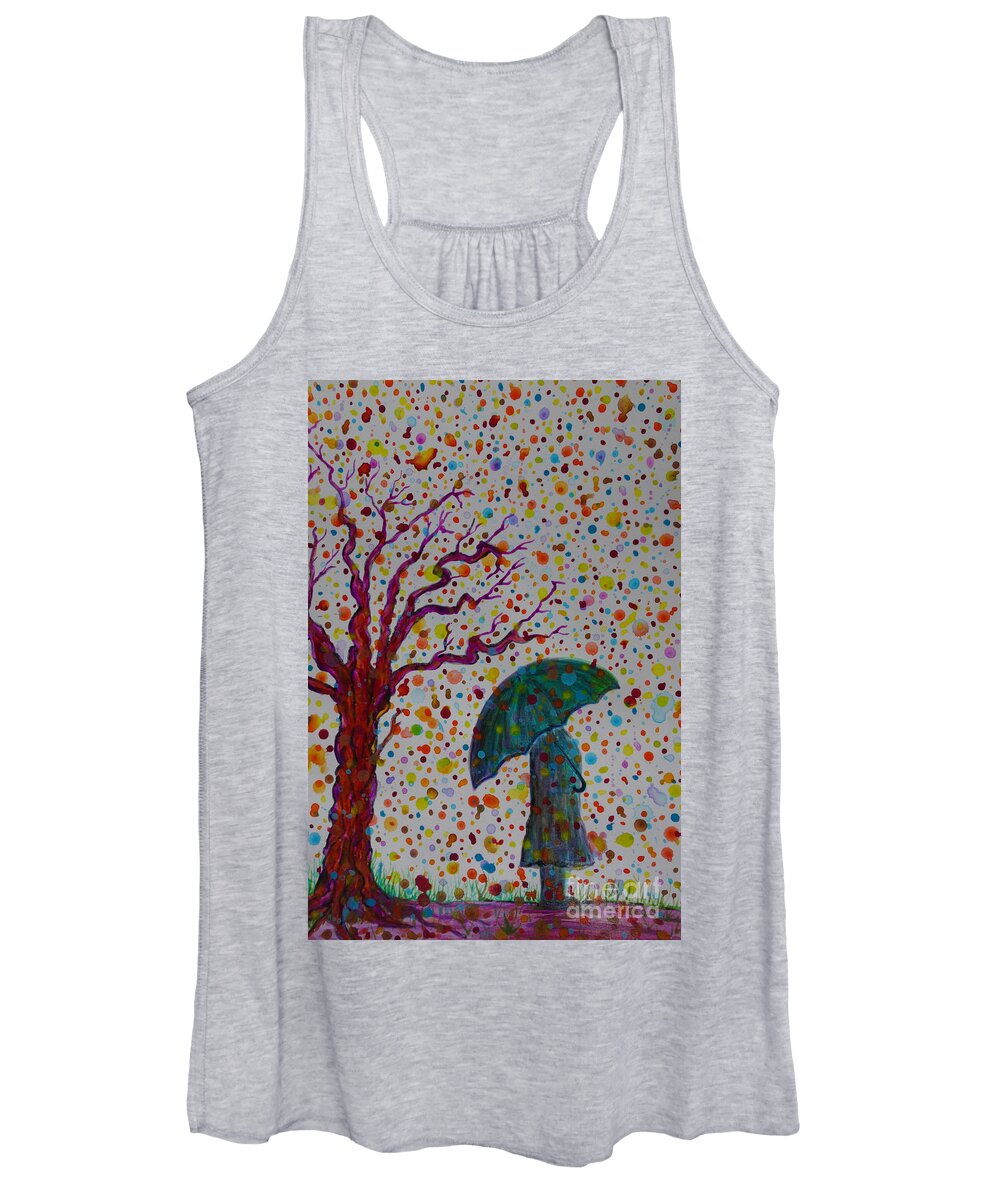 April Showers Women's Tank Top featuring the painting April Showers by Jacqueline Athmann