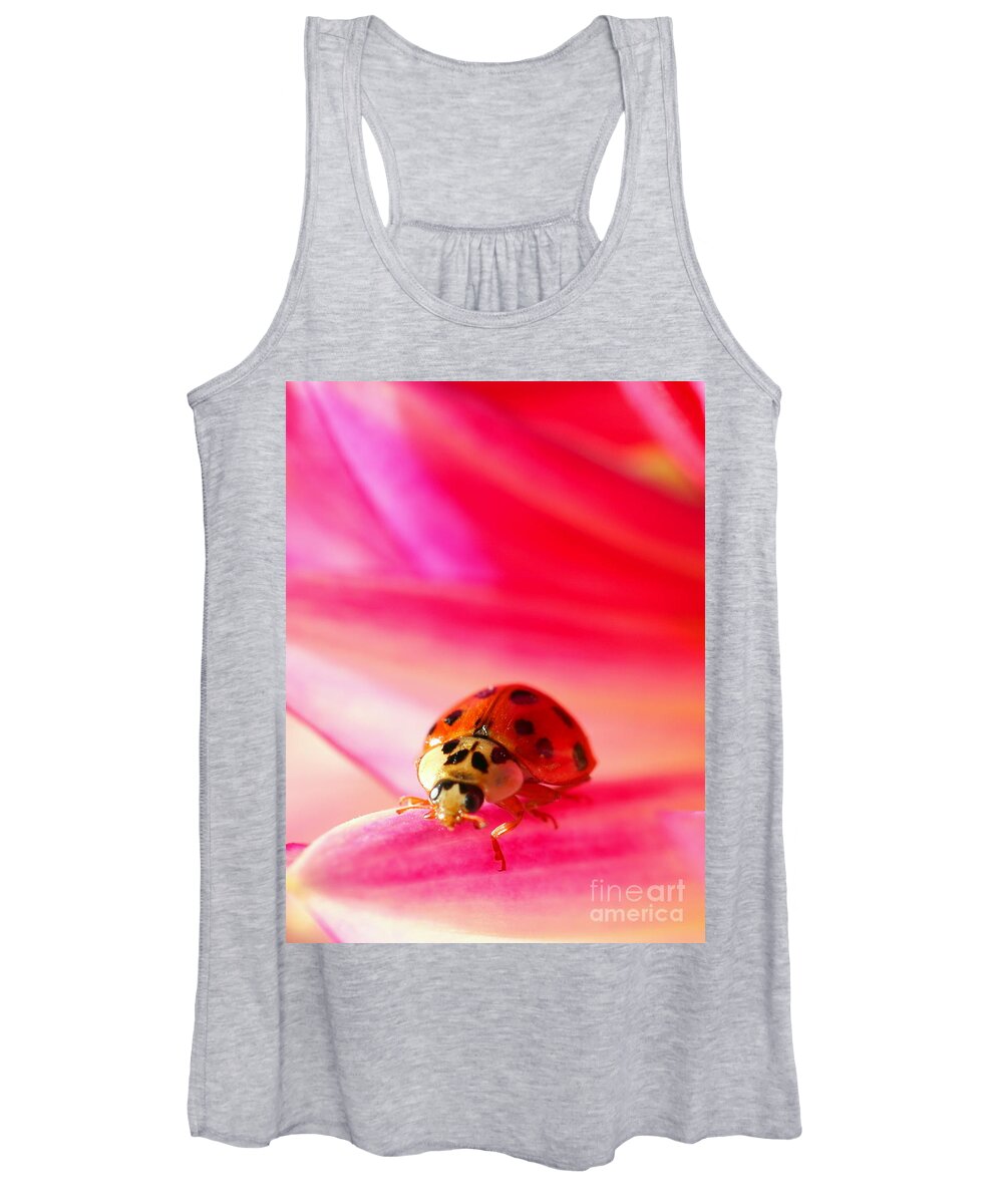 Red Women's Tank Top featuring the photograph Asian Lady Beetle 2 by Amanda Mohler