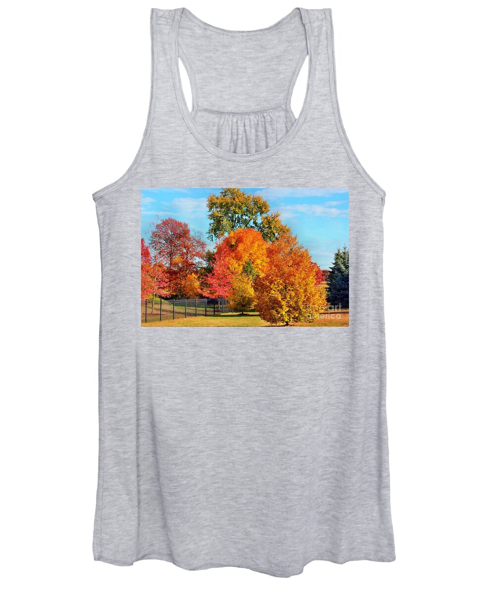 Autumn Women's Tank Top featuring the photograph Autumn In The Air by Judy Palkimas