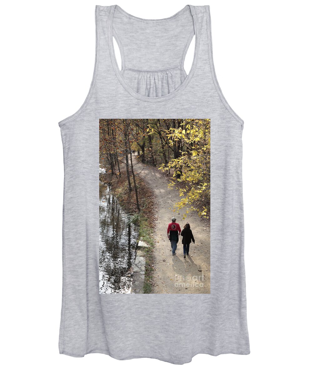 Canal Women's Tank Top featuring the photograph Autumn Walk on the C and O Canal Towpath by William Kuta