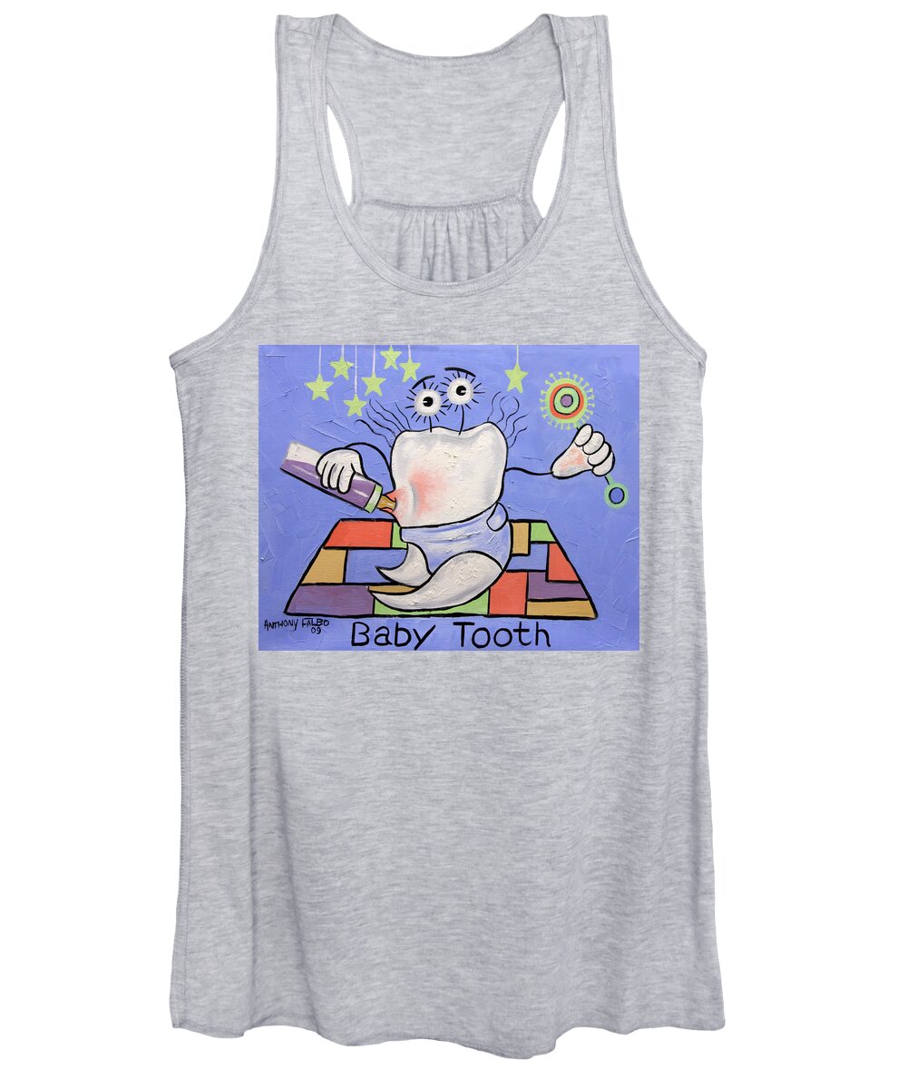 Baby Tooth Women's Tank Top featuring the painting Baby Tooth by Anthony Falbo