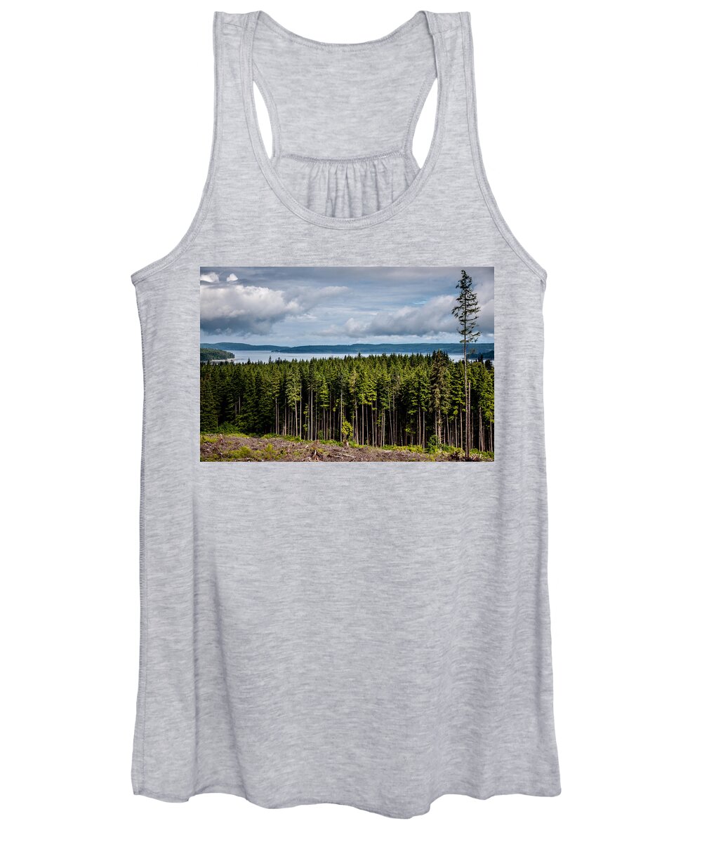 Backroad Women's Tank Top featuring the photograph Logging Road Landscape by Roxy Hurtubise
