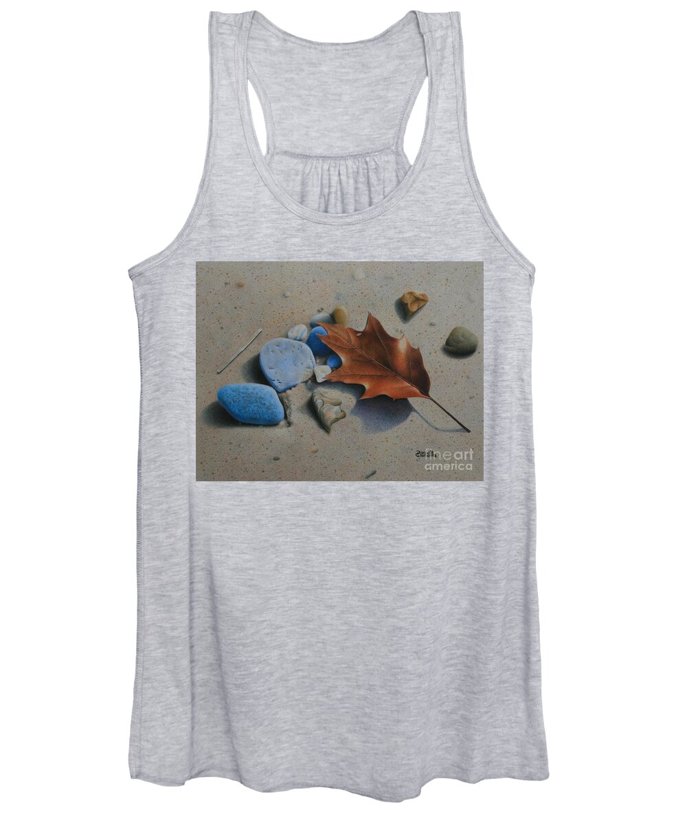 Beach Women's Tank Top featuring the drawing Beached II by Pamela Clements